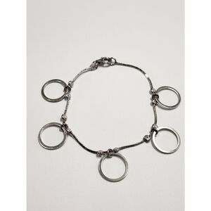 Sterling Silver 925 Circle Charm Bracelet - Women Jewelry